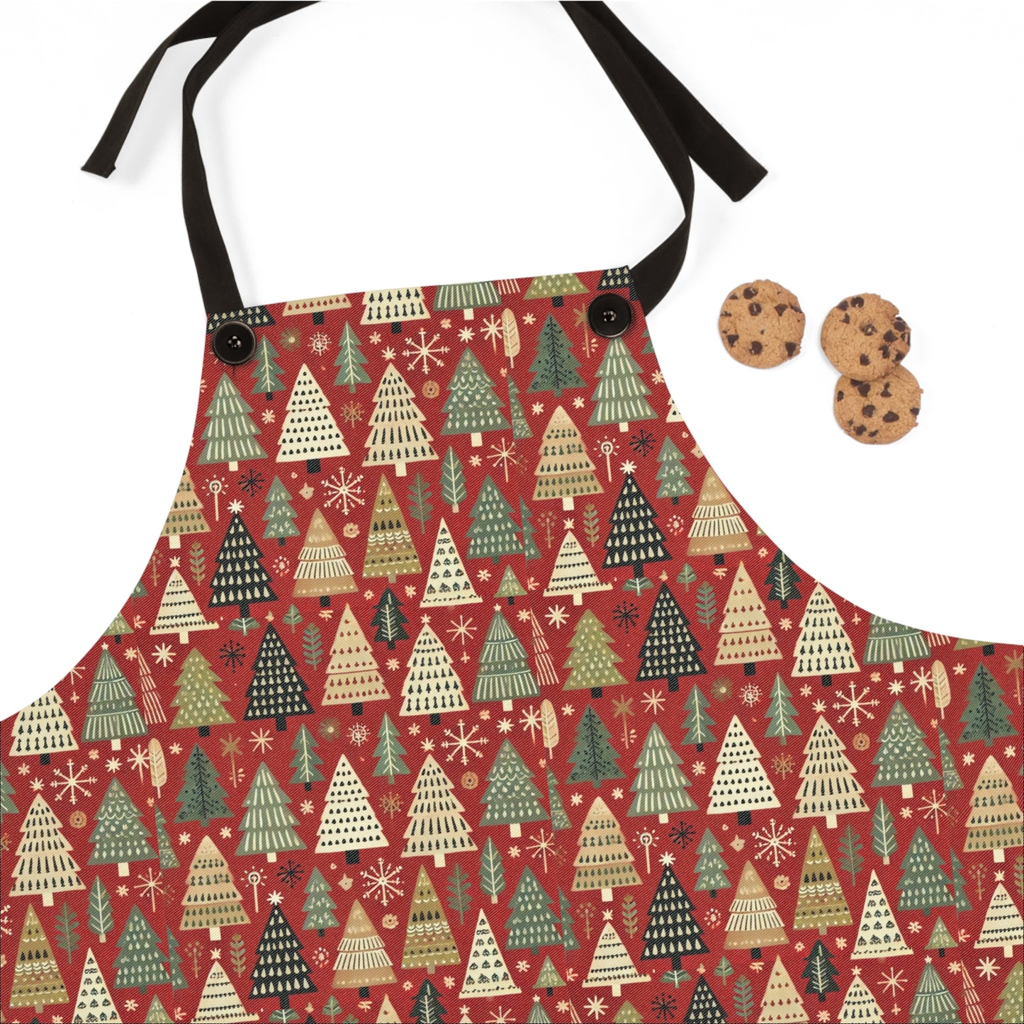 Primitive Boho-Style Christmas Trees- Apron