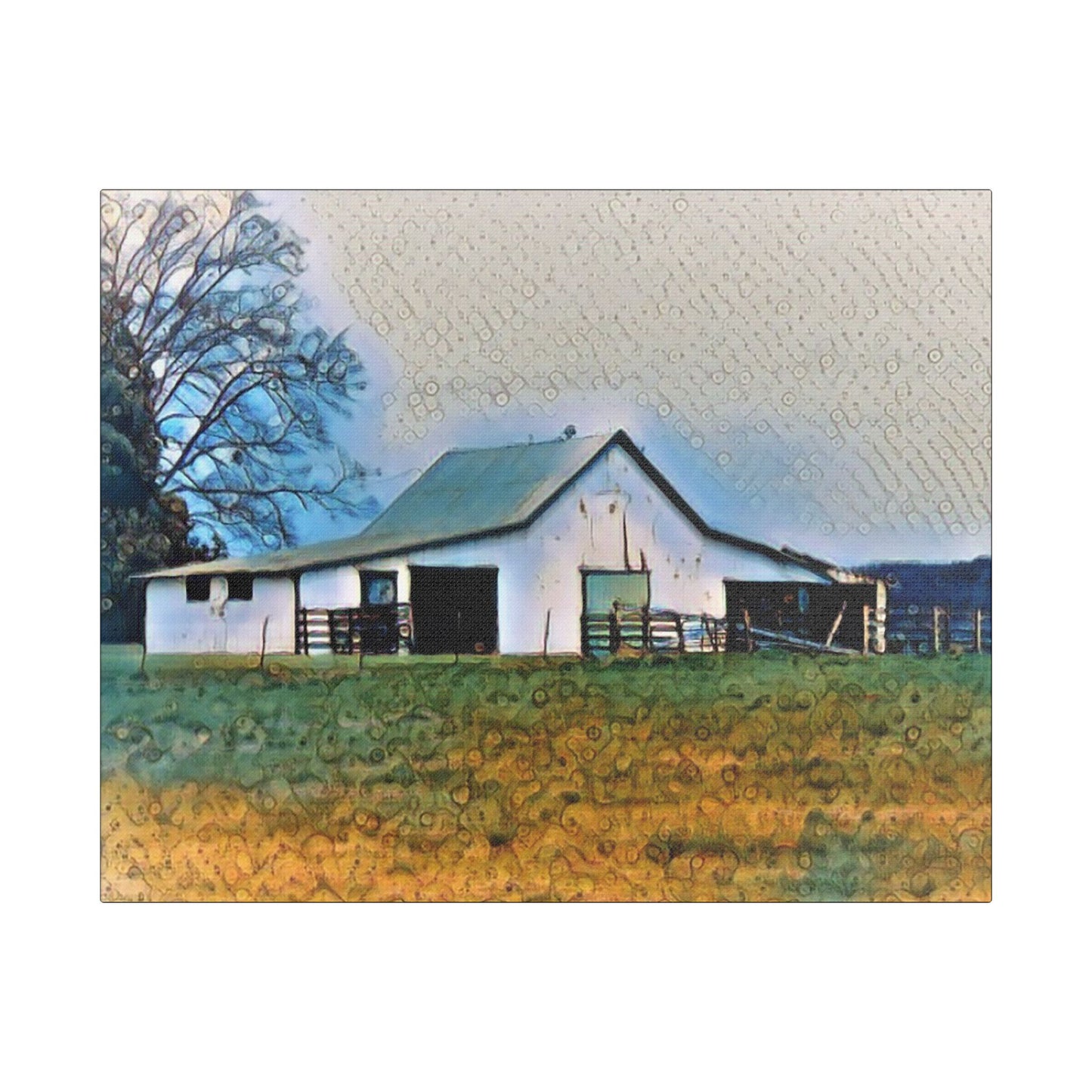 June Barn - Art- Gallery Wrapped- Satin Stretched Canvas Gallery Wraps - No Frame Needed