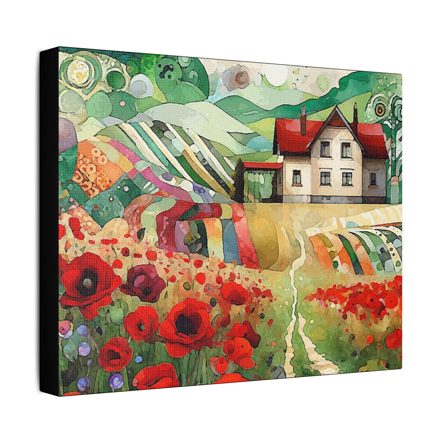 Poppy Hill House- Art- Gallery Wrapped- Satin Stretched Canvas Gallery Wraps - No Frame Needed