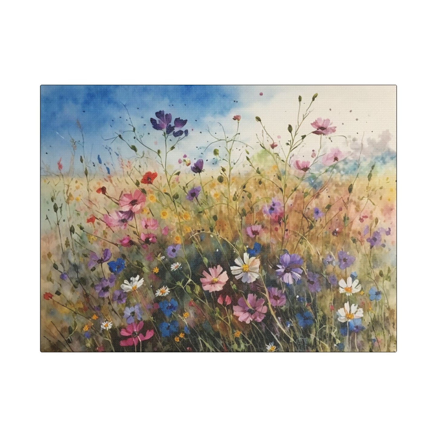 Wildflower Morning- Art- Gallery Wrapped- Satin Stretched Canvas Gallery Wraps - No Frame Needed