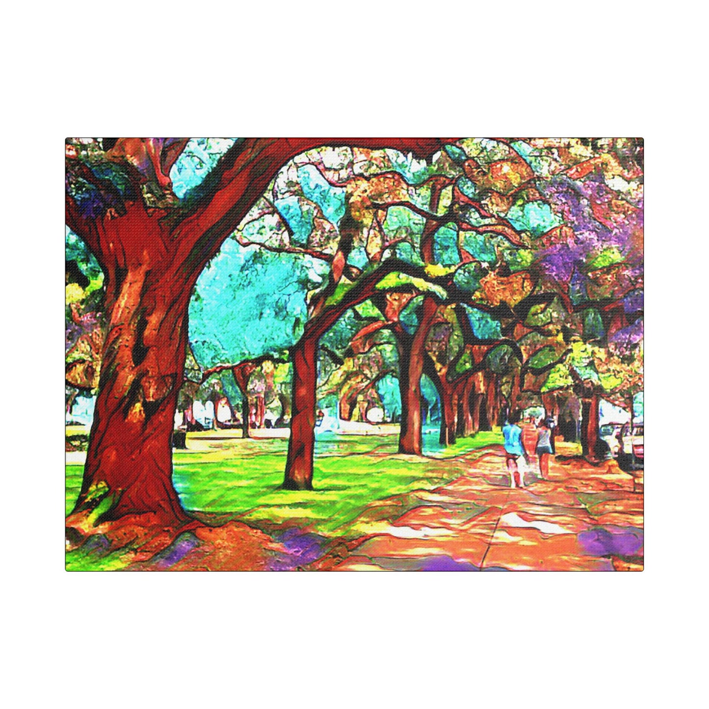 Walk in the Park- Art- Gallery Wrapped- Satin Stretched Canvas Gallery Wraps - No Frame Needed