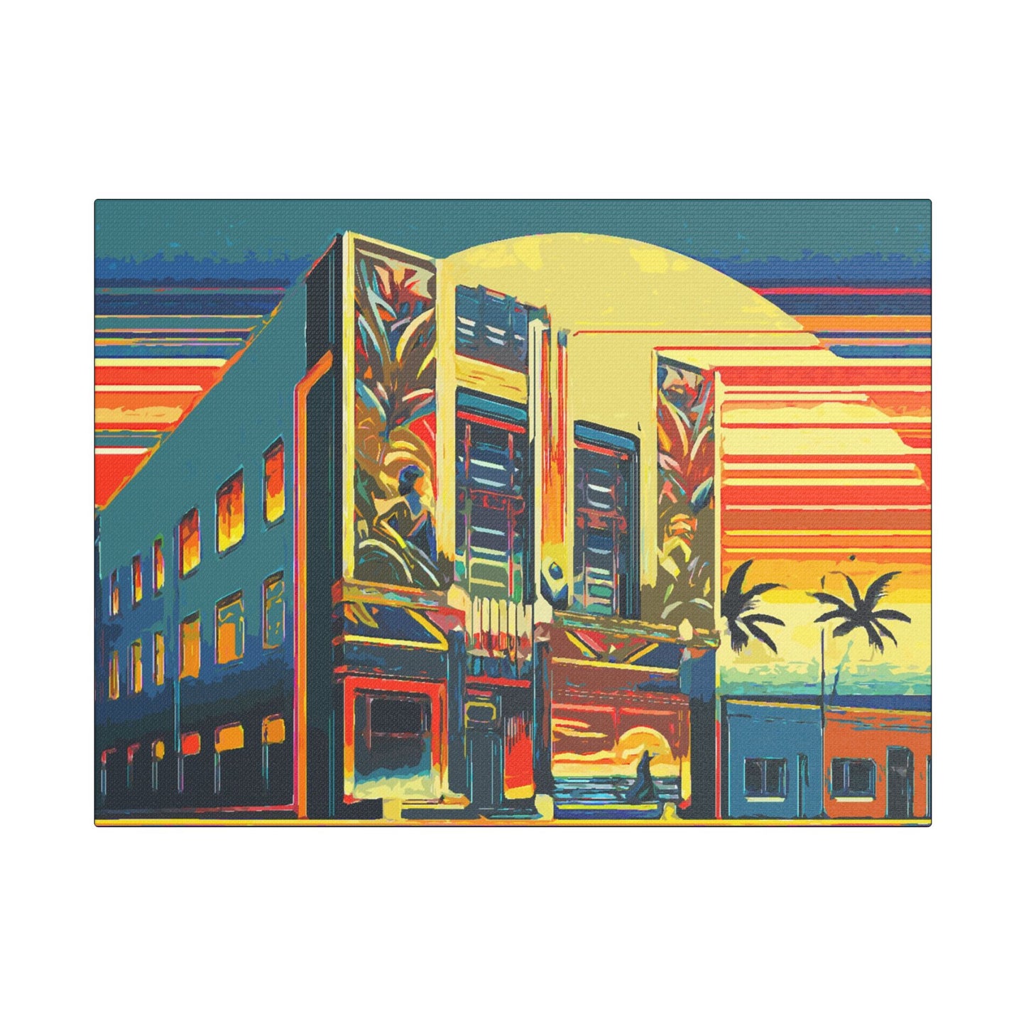 Art Deco Theatre- Art- Gallery Wrapped- Satin Stretched Canvas Gallery Wraps - No Frame Needed