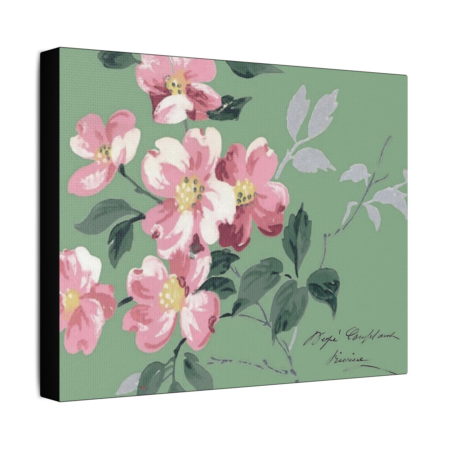 Pink Dogwood Art- Gallery Wrapped- Satin Stretched Canvas Gallery Wraps - No Frame Needed