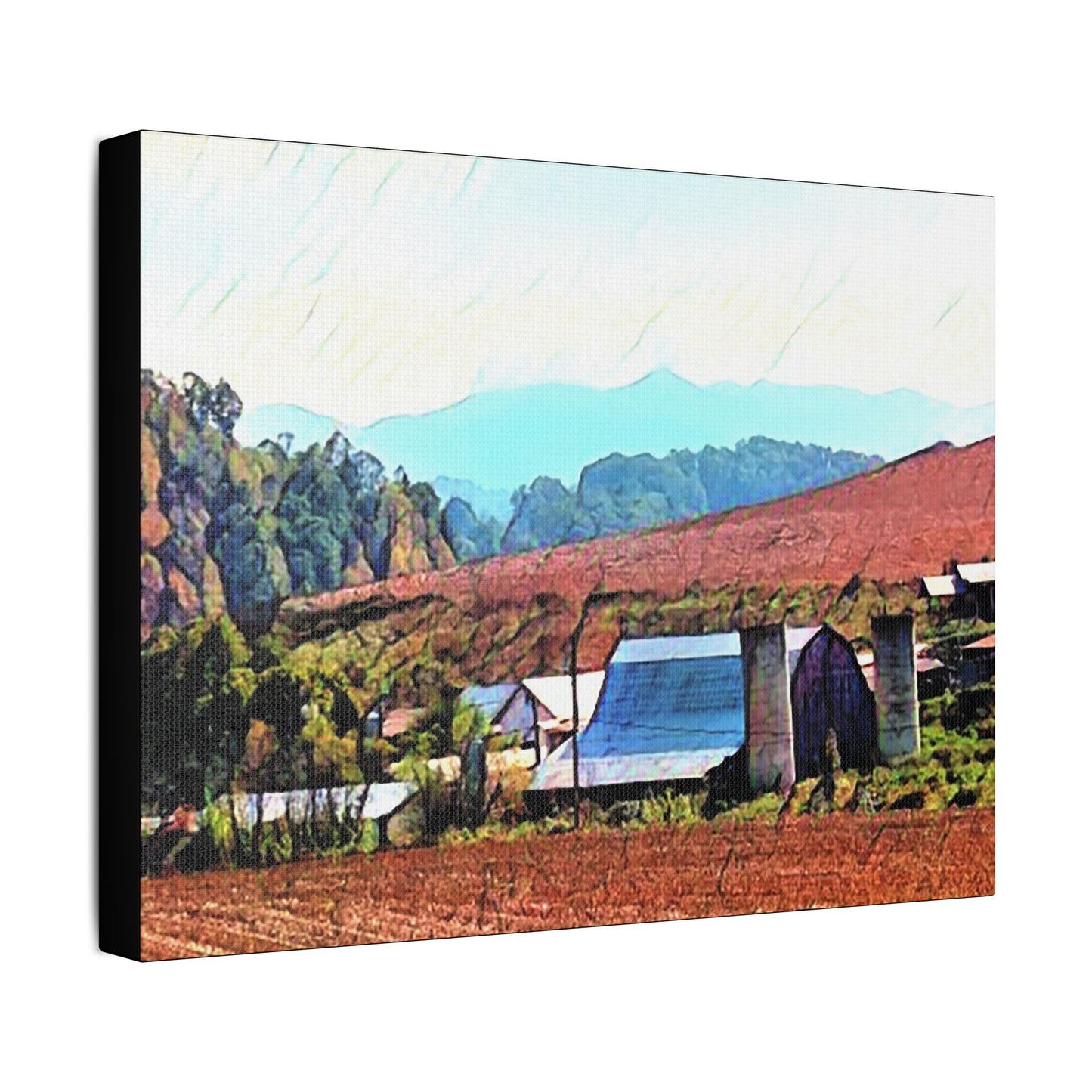 Ashville Mountain Farm - Art- Gallery Wrapped- Satin Stretched Canvas Gallery Wraps - No Frame Needed