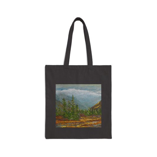 "Rocky Mountain Shadow" Stylish Cotton Canvas Tote Bag