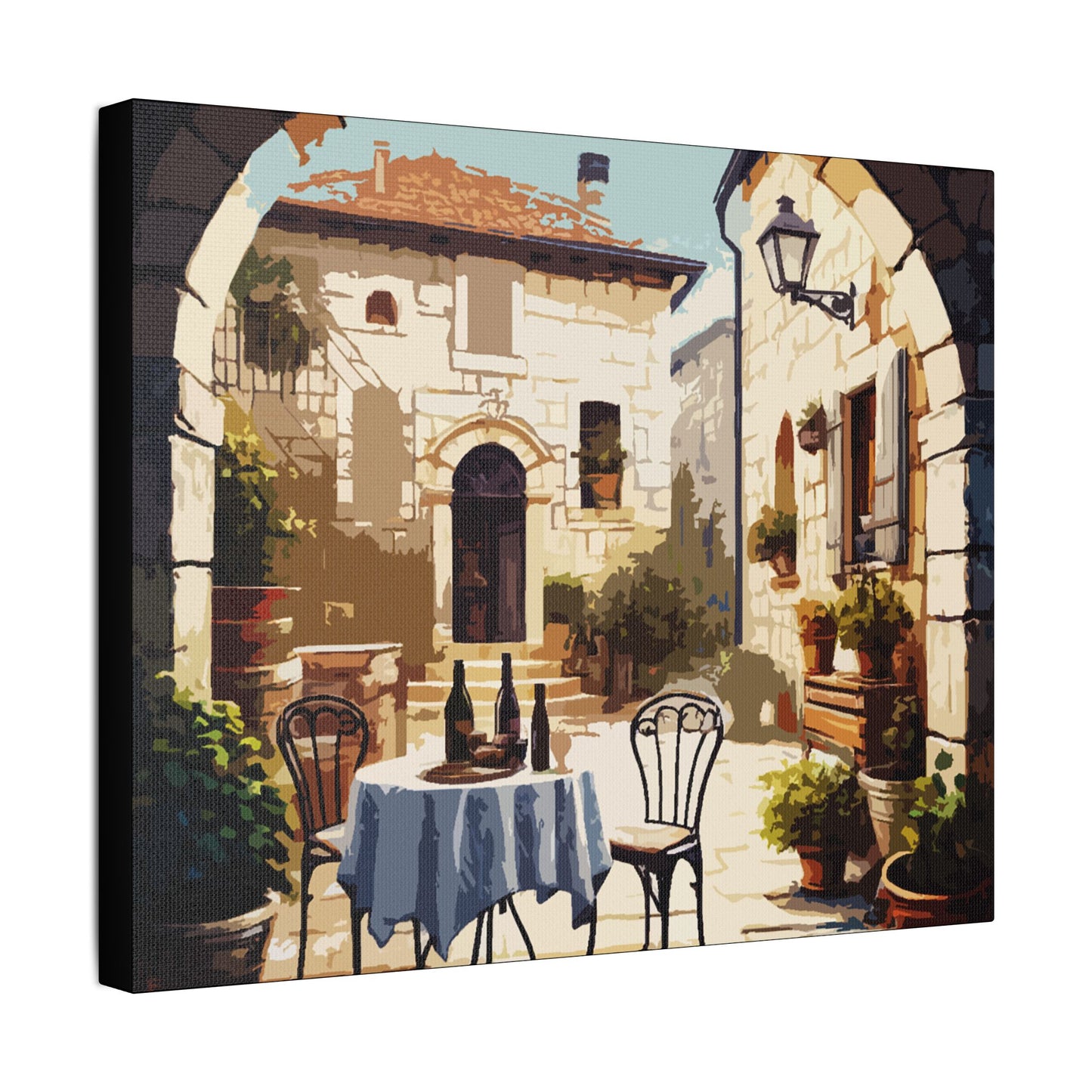 Secret Patio- Art- Gallery Wrapped- Satin Stretched Canvas Gallery Wraps - No Frame Needed