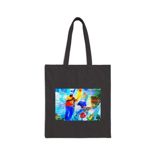 "Jazz in Savannah" Stylish Cotton Canvas Tote Bag