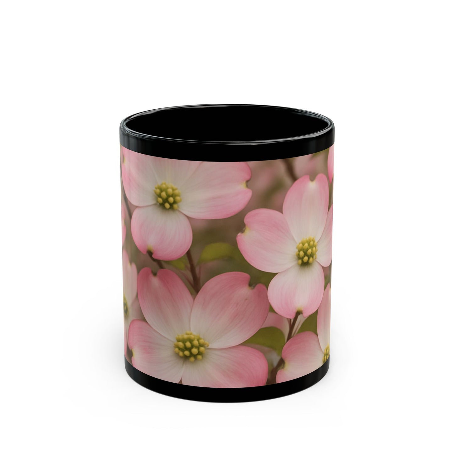 Dogwoods- 11 oz or 15 oz Ceramic Black Mugs
