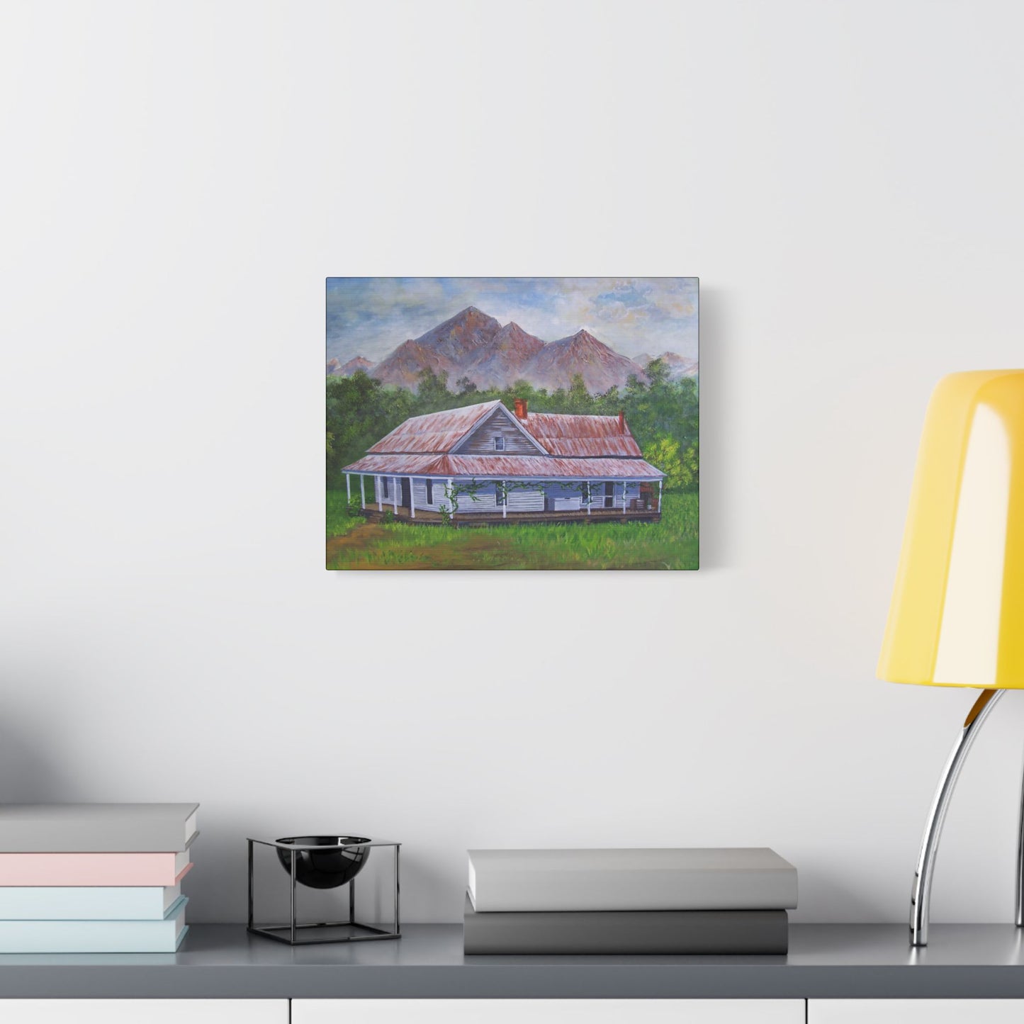 Mountain House- Art- Gallery Wrapped- Satin Stretched Canvas Gallery Wraps - No Frame Needed