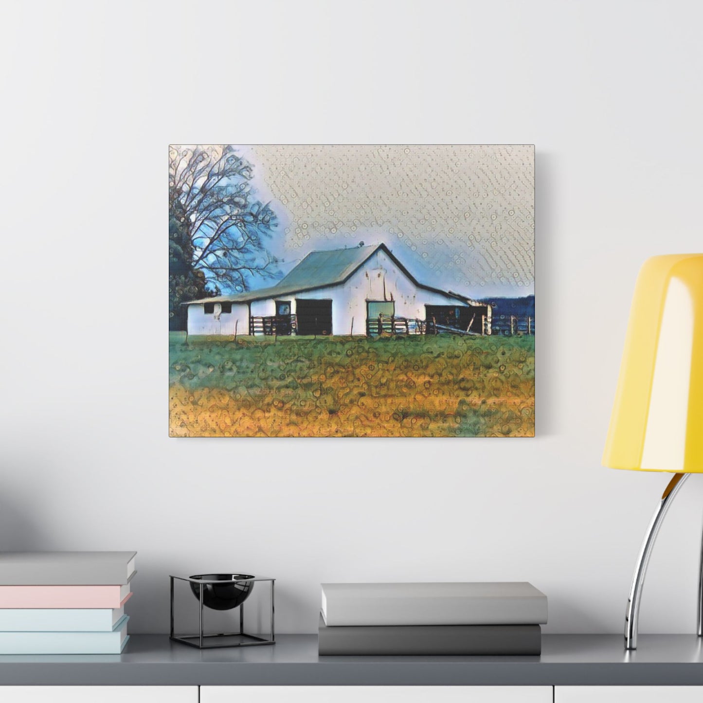 June Barn - Art- Gallery Wrapped- Satin Stretched Canvas Gallery Wraps - No Frame Needed