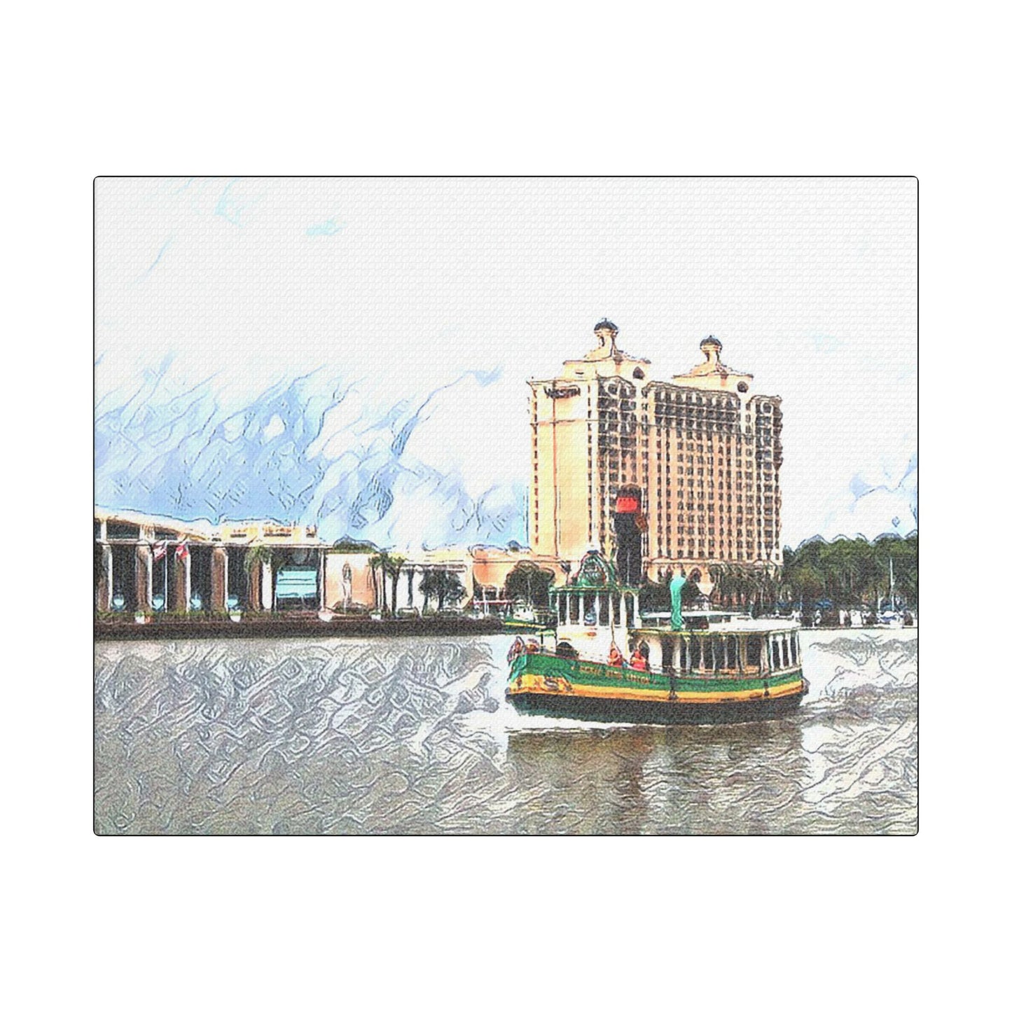 Savannah Ship- Art- Gallery Wrapped- Satin Stretched Canvas Gallery Wraps - No Frame Needed