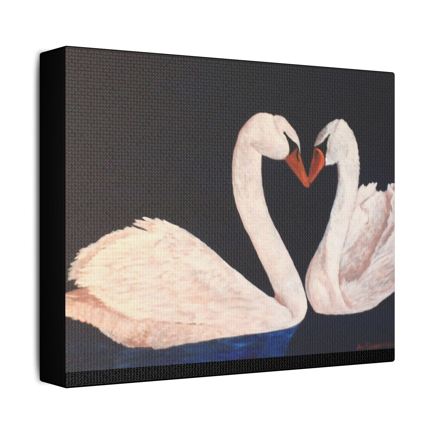 Peaceful Swans- Art- Gallery Wrapped- Satin Stretched Canvas Gallery Wraps - No Frame Needed