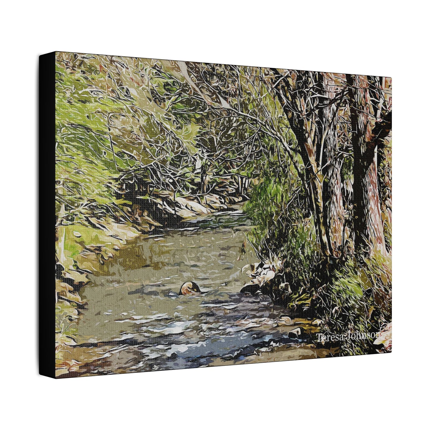 Georgia Creek- Art- Gallery Wrapped- Satin Stretched Canvas Gallery Wraps - No Frame Needed