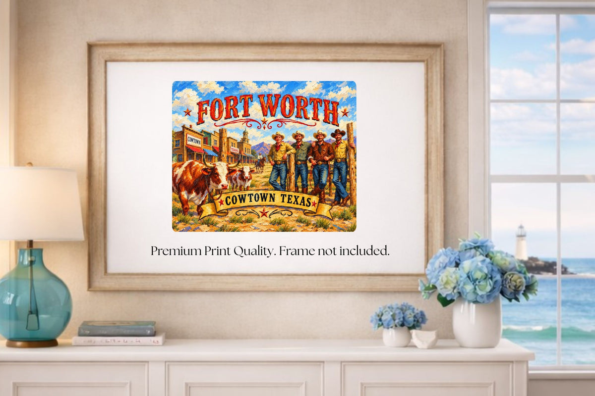 Ft. Worth Cowtown Texas| Western-Art-Animal|  Prints, Canvas, Wood, or Metal Art