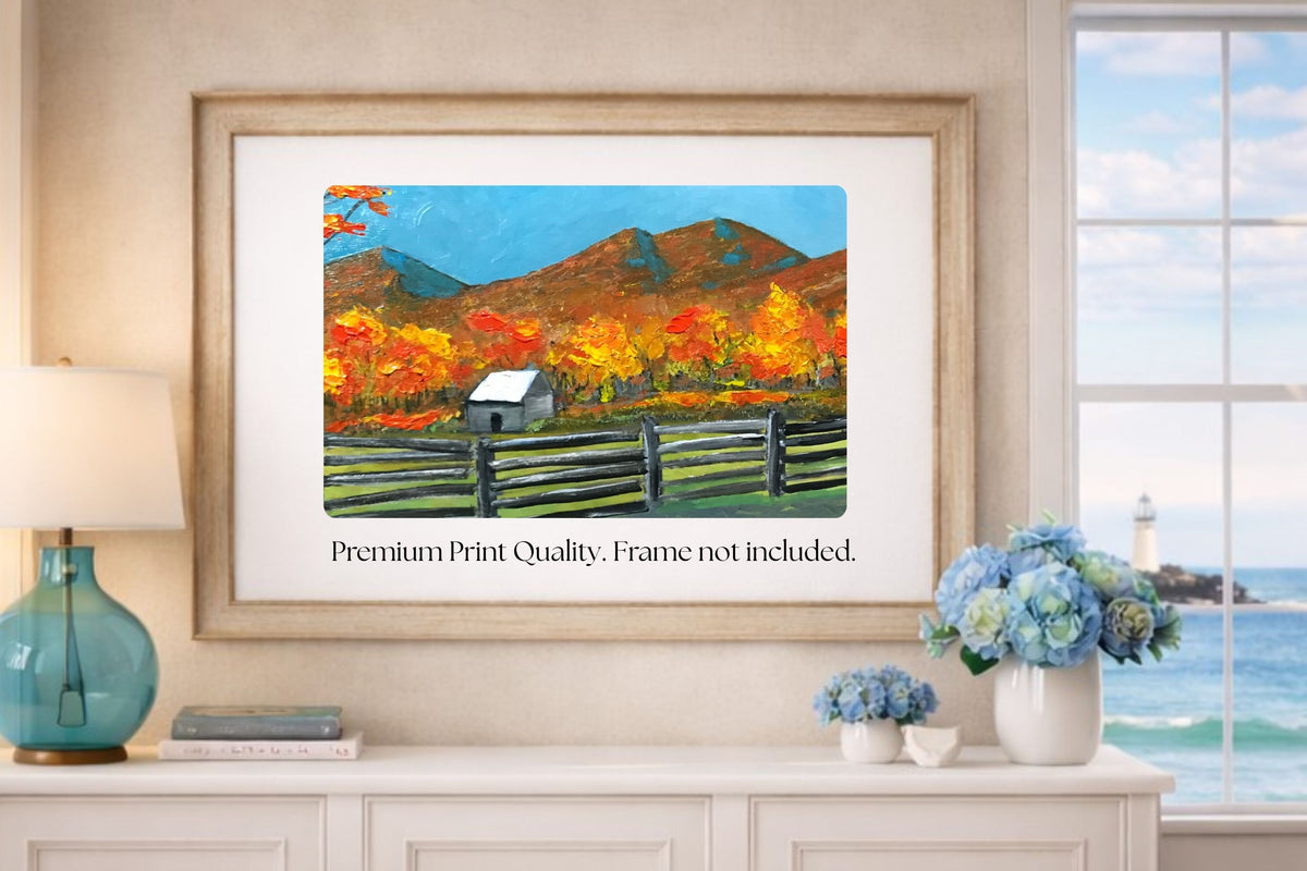 Mountain Views| Autumn Trees| Giclee Paper- Wood- Metal- Canvas