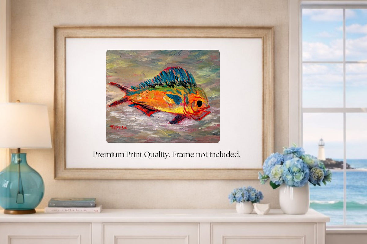 The Fish That Got Away. Ocean Art Giclee Paper- Wood- Metal- Canvas