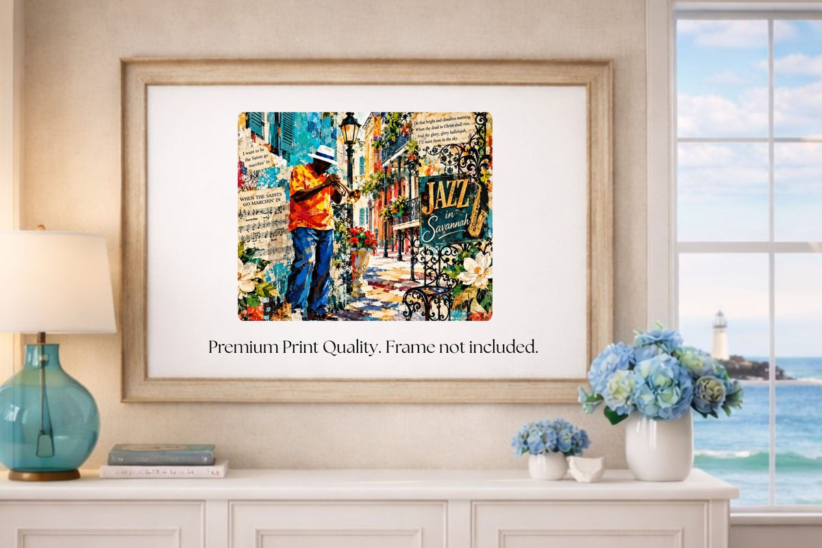 Savannah Jazz & Southern Soul | Vintage Music Collage Art | Giclée Paper • Wood • Metal • Canvas