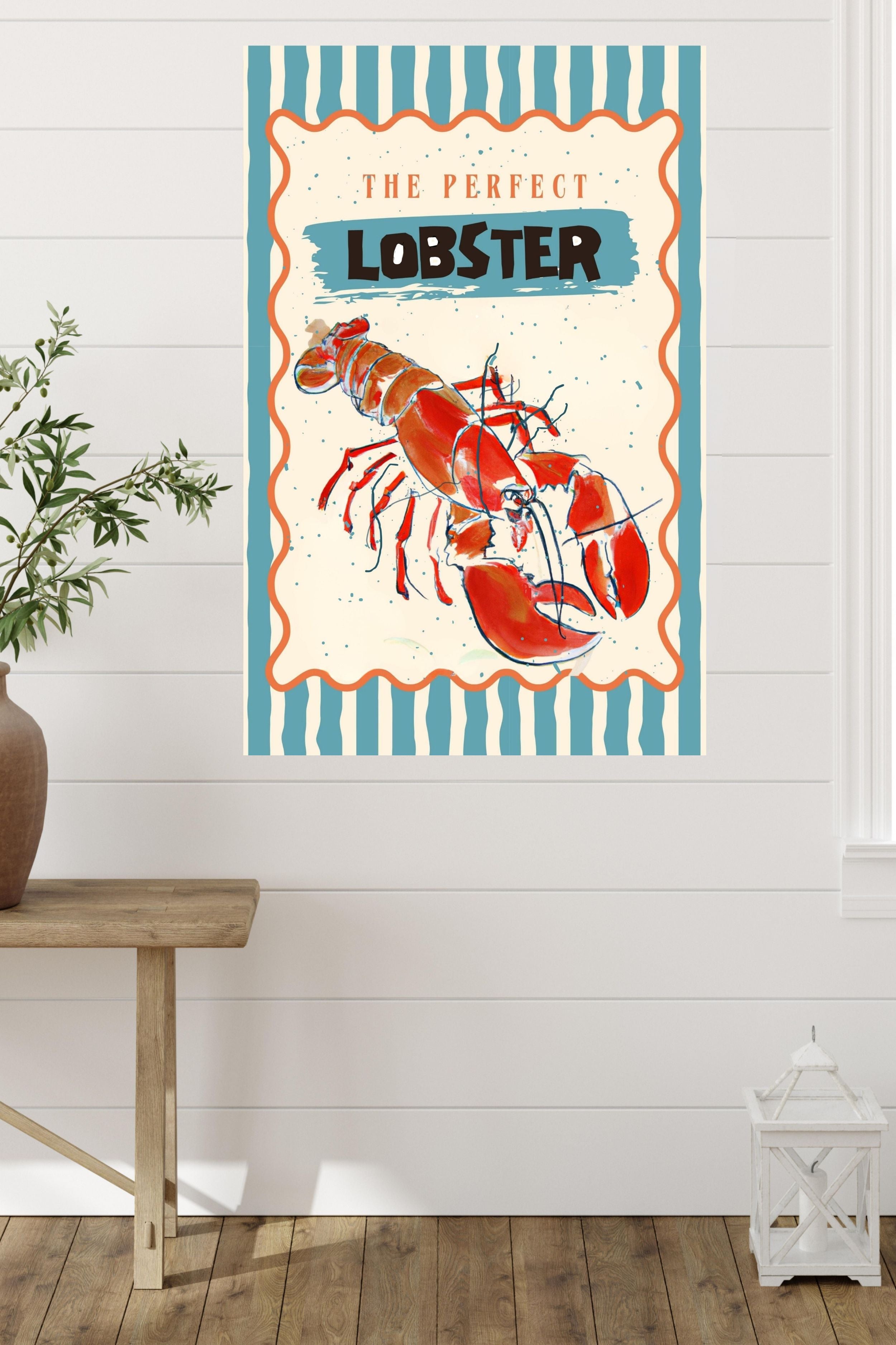 Perfect Lobster, Coastal Food, Maine, Prints, Canvas, Wood, or Metal Art