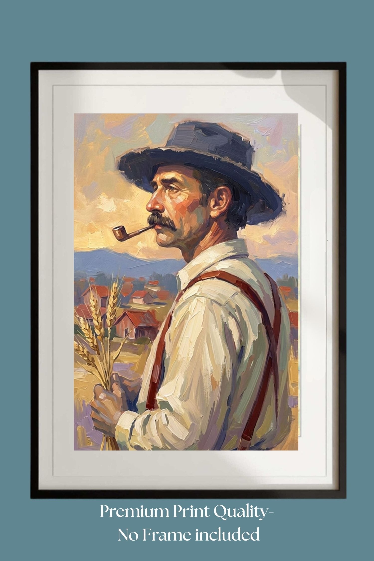 Farmer Man | Vintage Farm Print |Teresa Johnson Rural Wall Art | Harvest Impressionist Print | Giclée Paper • Wood • Metal • Canvas