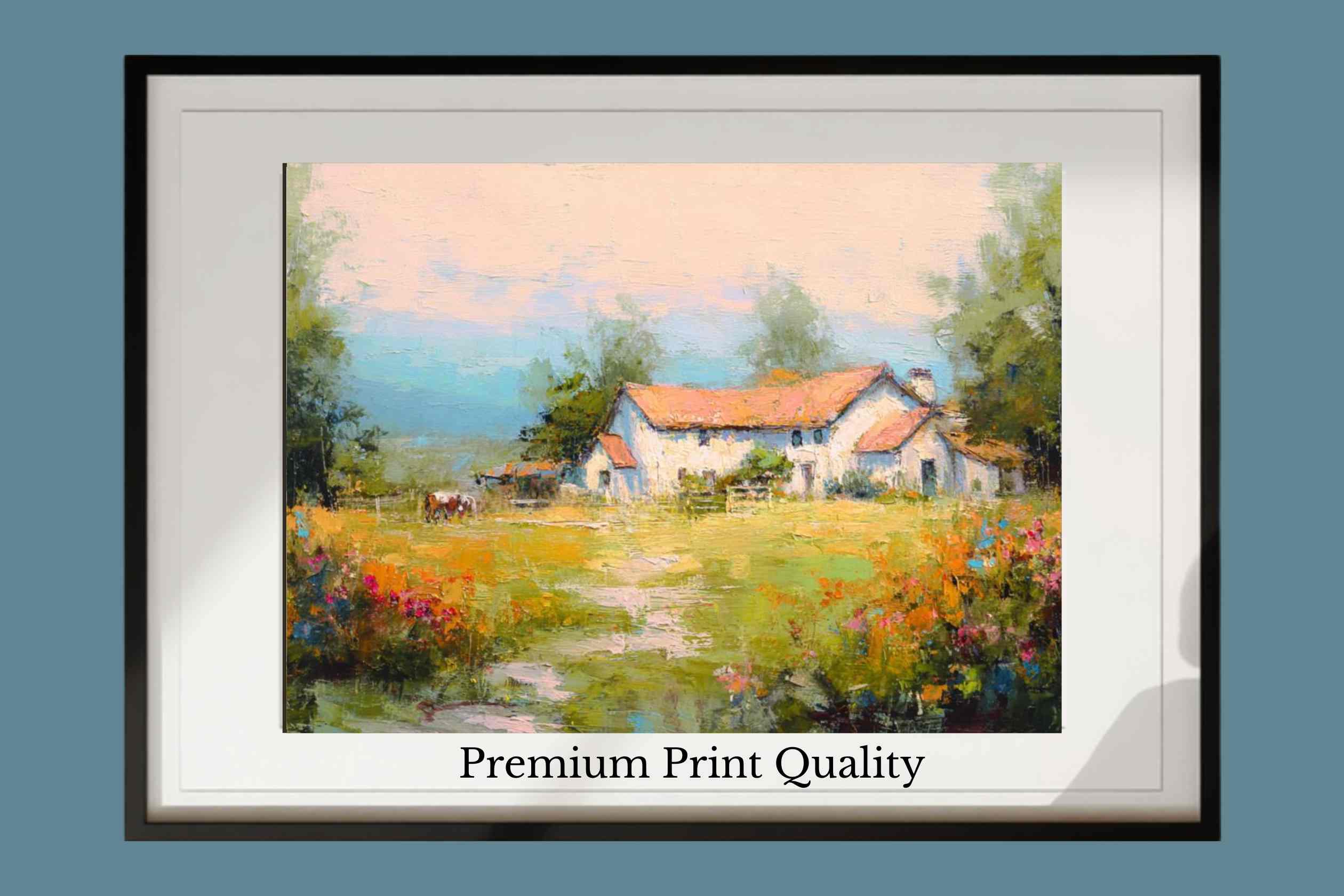 Blue Ridge Wildflower Farm| Impressionist Print| Southern Farmhouse| Wall Art, Giclée on Canvas, Wood, Metal. Fine Art Paper