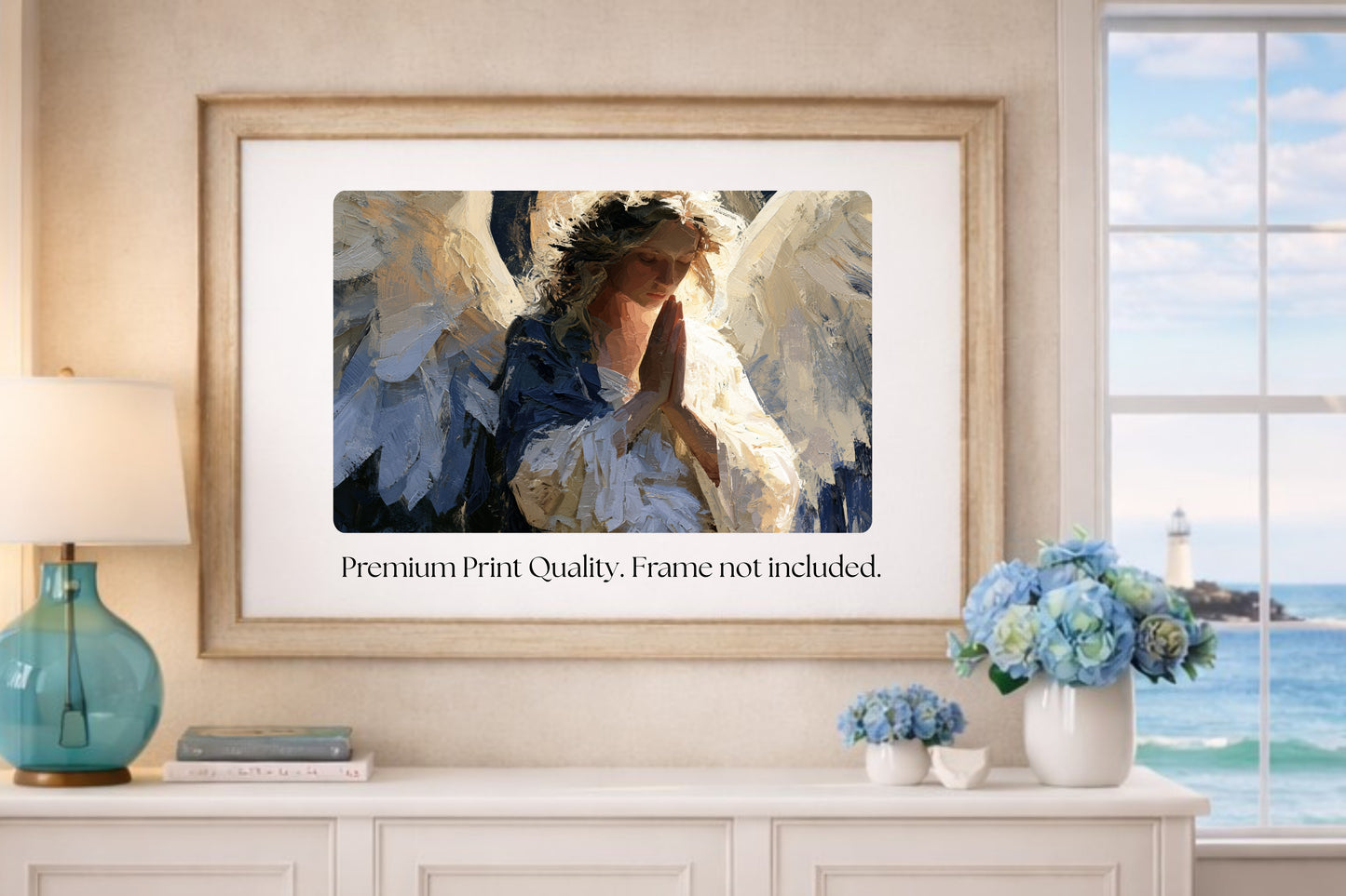The Prayer Of An Angel | Praying Angel Art | Christian Wall Decor | Inspirational Faith Art