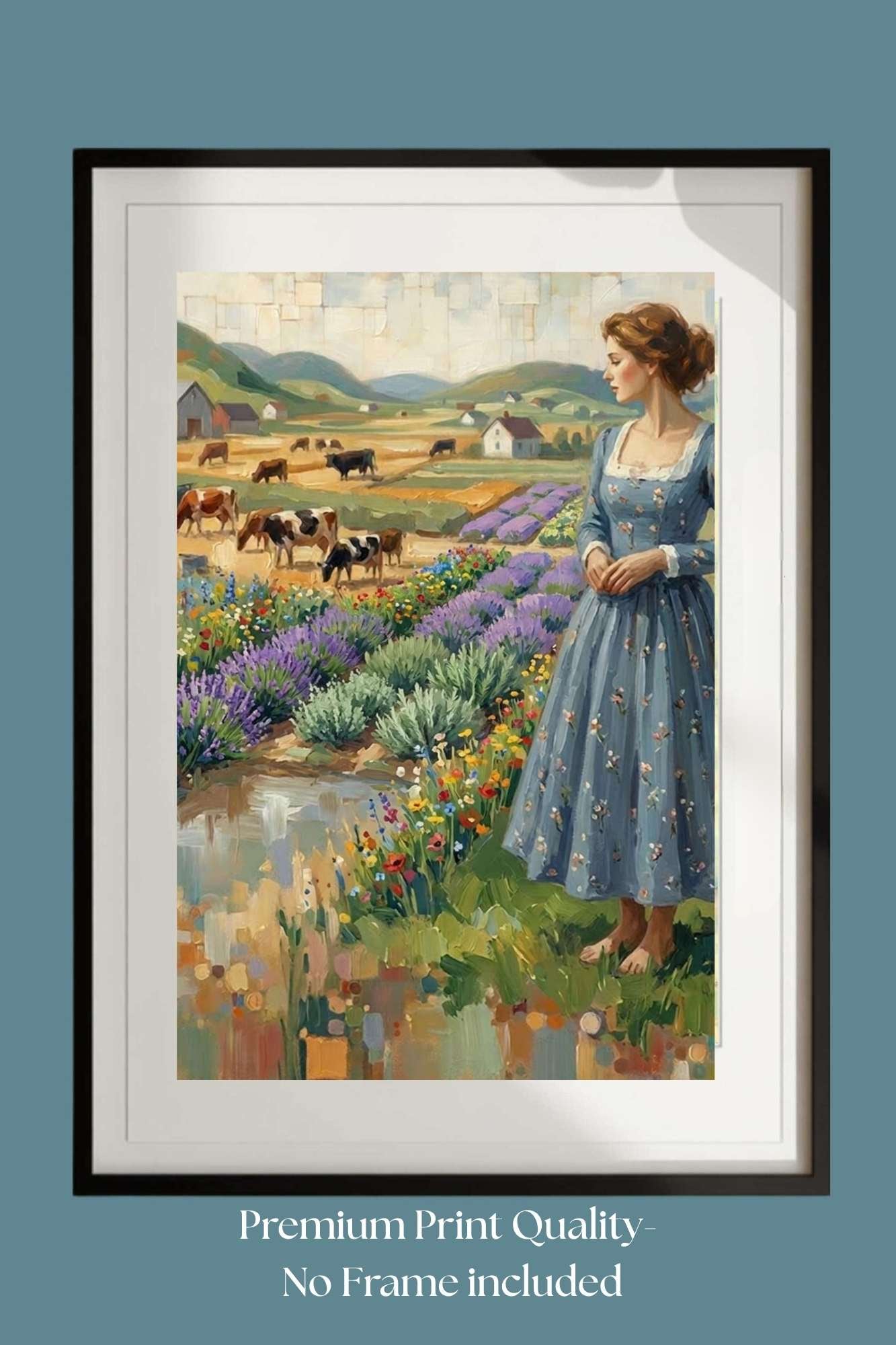 Farm Wildflowers and Pastures | Vintage Farm Landscape Art | Giclée Paper • Wood • Metal • Canvas
