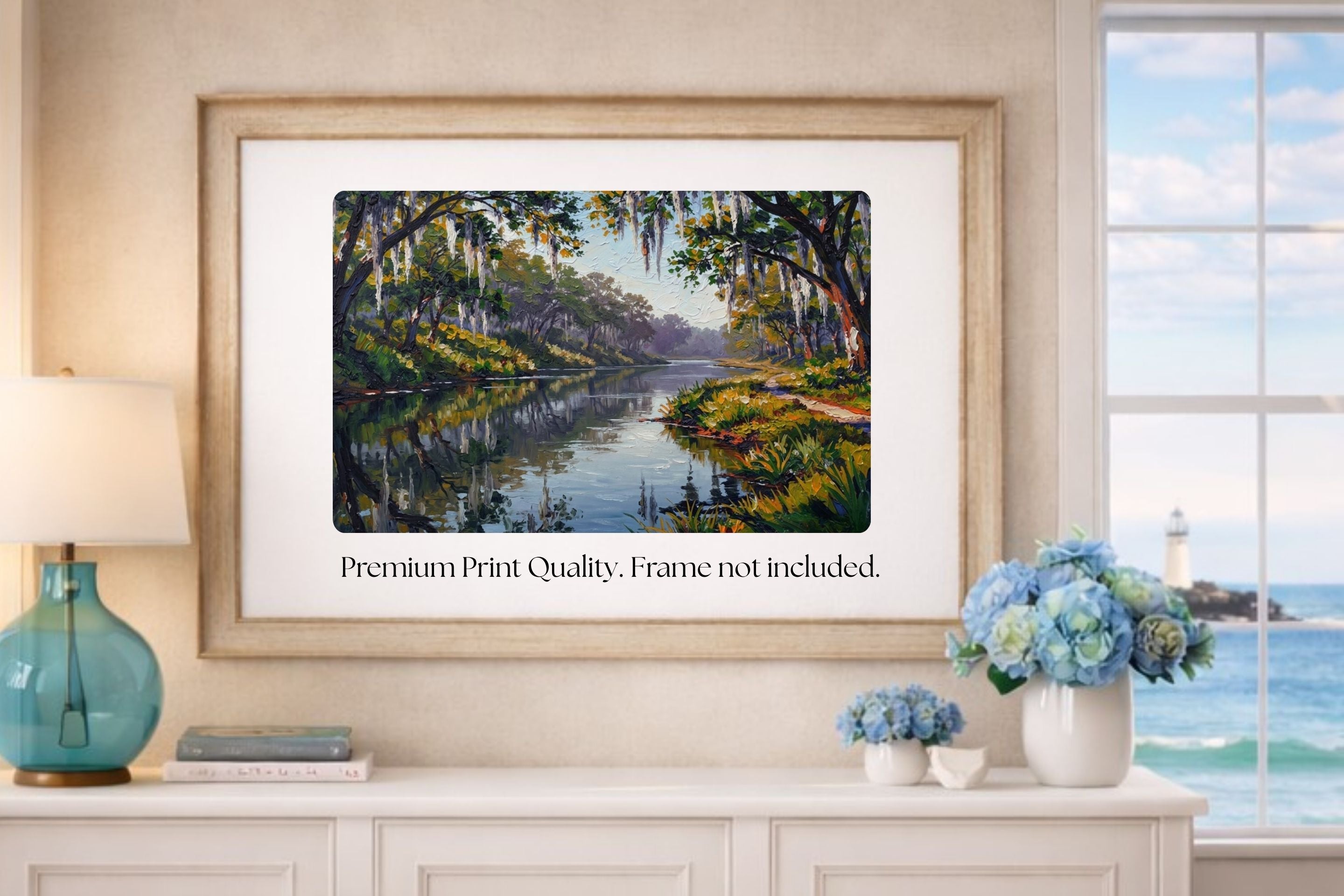 Old Florida River - Life In Tropical Area| Stream Art | Giclee Paper- Wood- Metal- Canvas