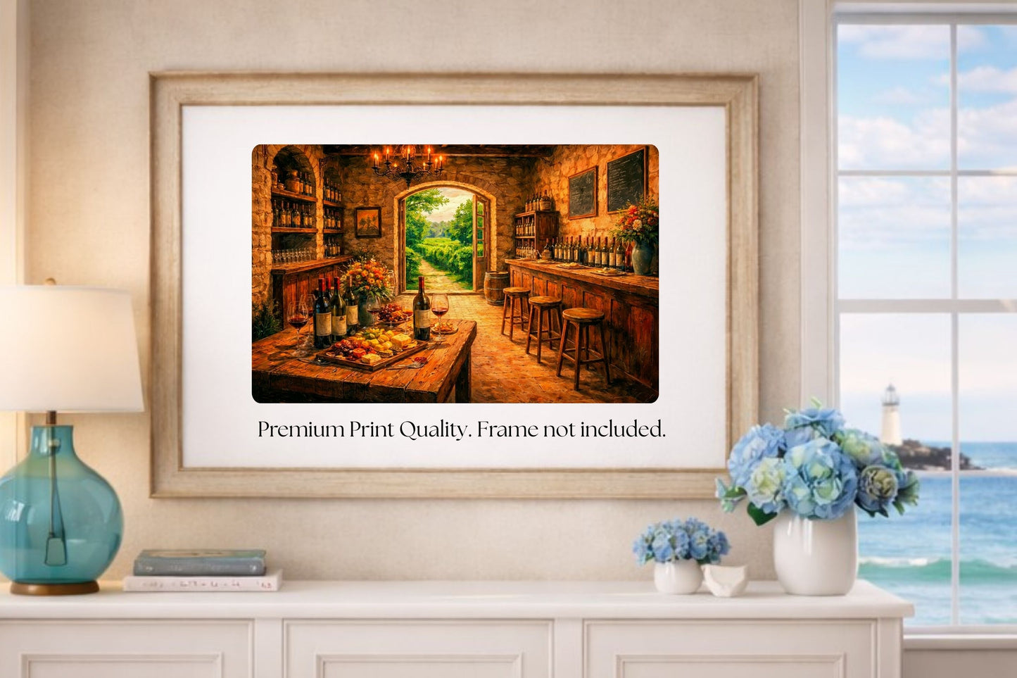 Rustic Wine Tasting Room | Wine Country Art | Giclée Paper • Canvas • Birch Wood • Metal Panels