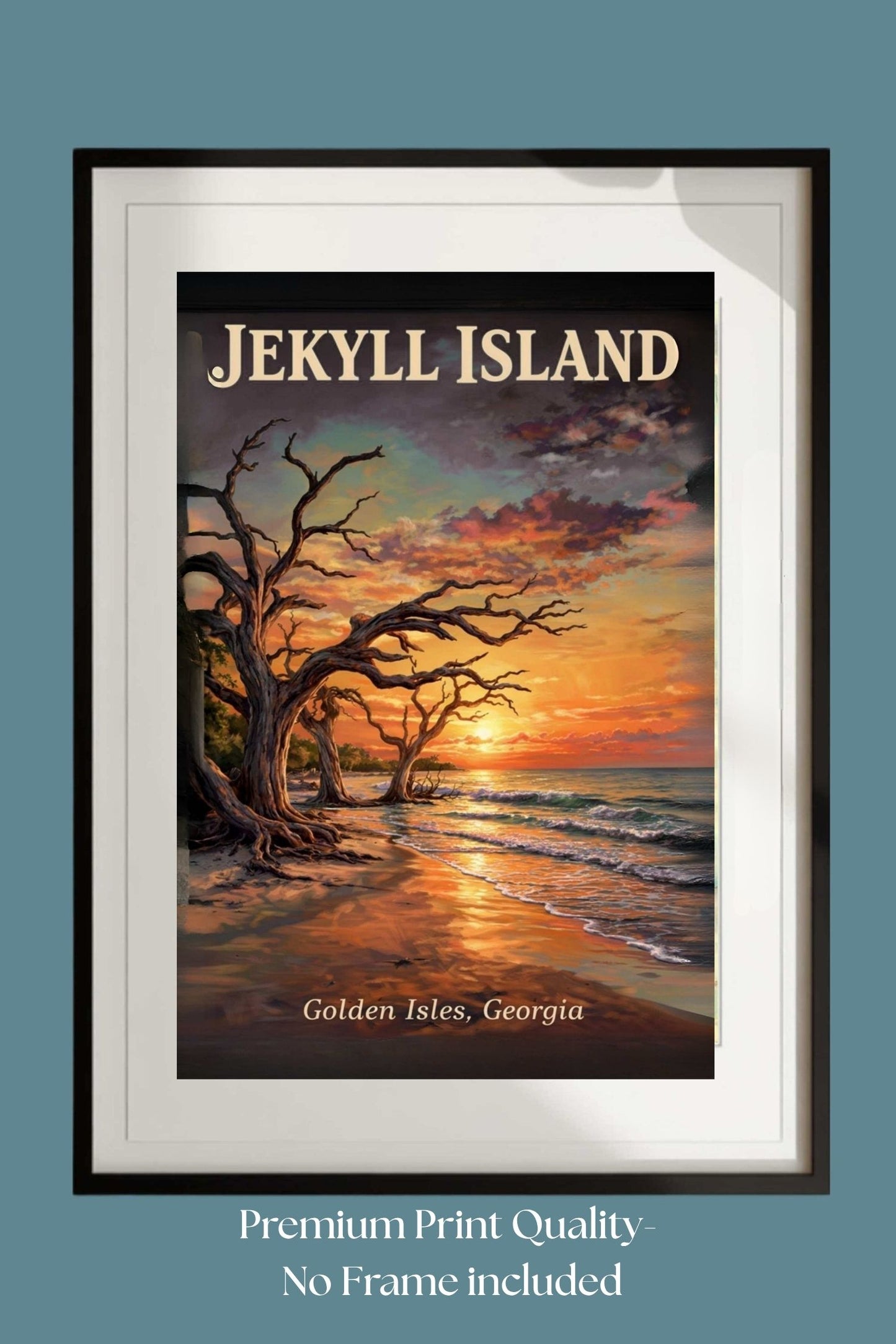 Jekyll Island |Driftwood Print| Beach at Sunrise| Ocean Beach Art Print| Travel Poster| Giclee Paper- Wood- Metal- Canvas