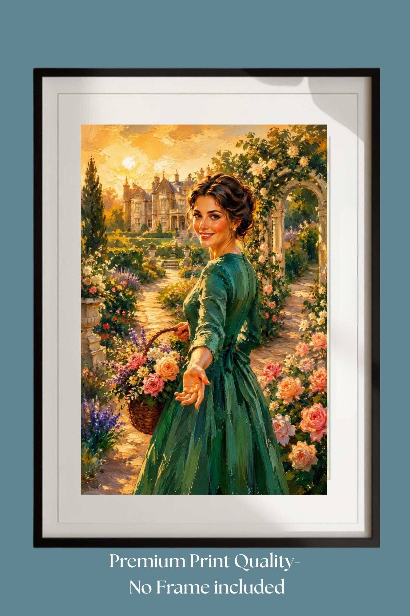 Join Me in my Garden | Romantic Garden Path | Impressionist Garden Wall Art | Giclée Paper • Wood • Metal • Canvas