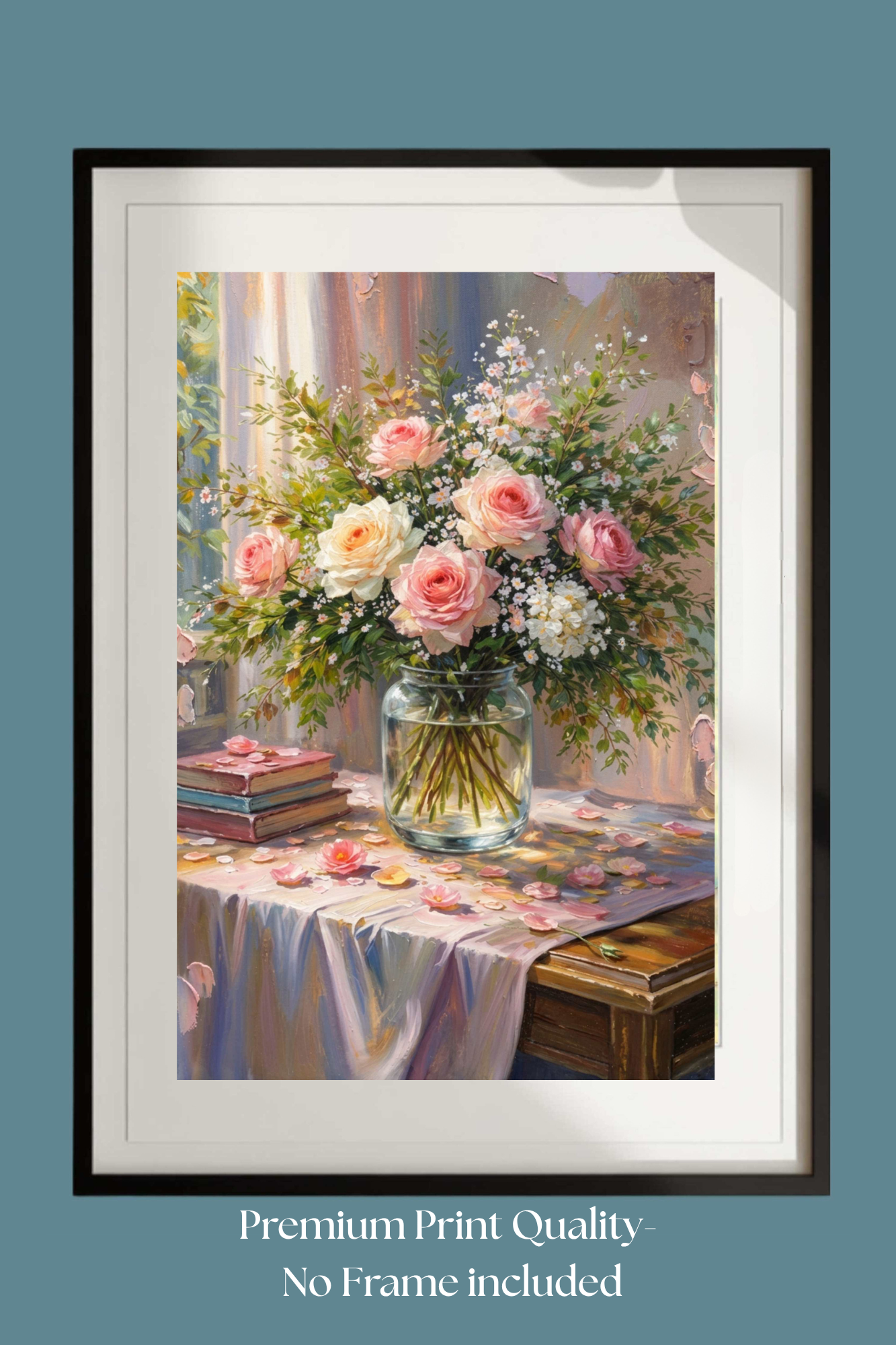 Soft Bouquets and Sunlight Serenity| Floral Print| Romantic Pink Roses in the Sunlight| Giclee Paper- Wood- Metal- Canva