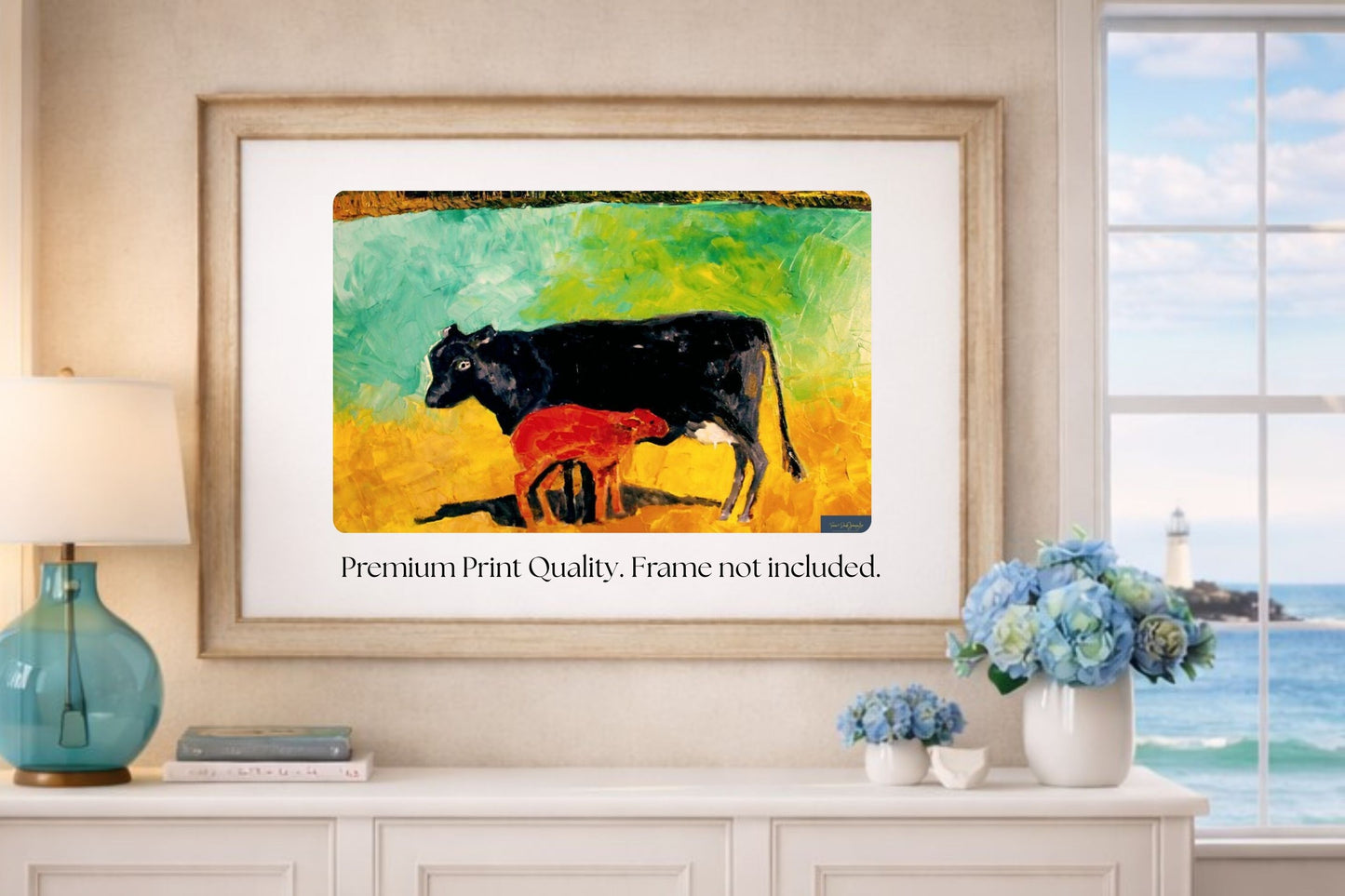 Allison's Cow and Calf Fine| Original Teresa Johnson Print | Western Decor |-Giclee Paper- Wood- Metal- Canvas