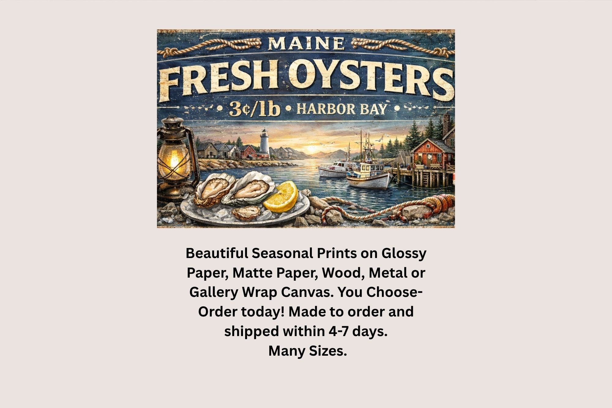 Fresh Oysters from Harbor Bay Art| Canvas Prints - Giclee on Paper - Wood And Metal Panels