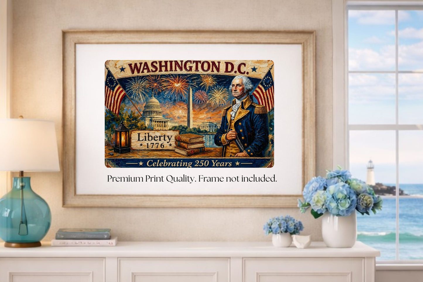 Washington DC- Celebrating 250 Years of Liberty| Patriotic Print| Fireworks Art| Prints, Canvas, Wood, or Metal Art