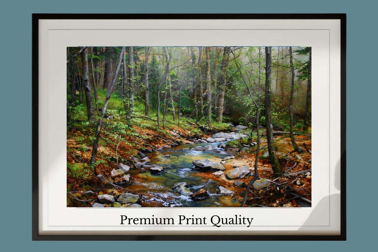 Peaceful Woodland Stream | Impressionist Print| Forest Creek Landscape | Nature Wall Art