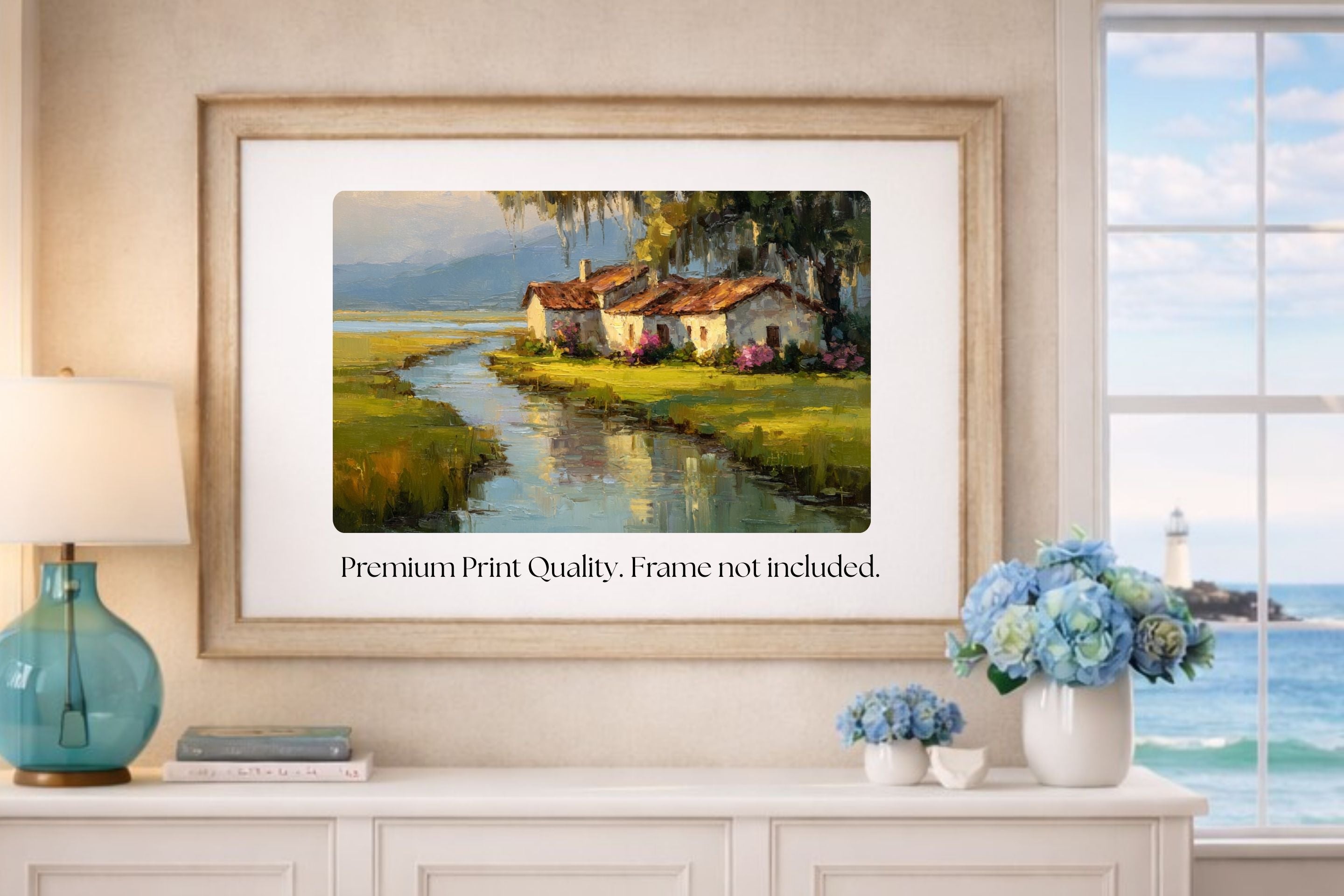 Spanish Moss Cottage |Impressionist Print| Lowcountry Marsh Print| Southern Coastal Wall Art| Giclée on Canvas, Wood, Metal & Fine Art Paper