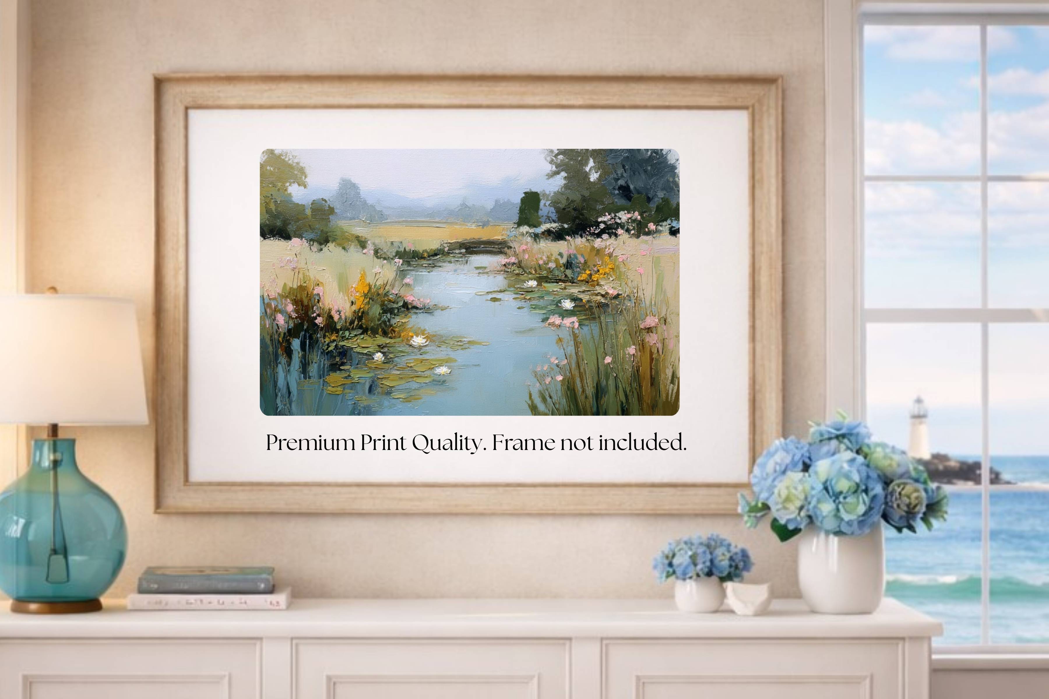 The Lily Pond| Impressionist Print| Water Garden Art| Lily Pad Pond Print| Giclee Paper- Wood- Metal- Canvas