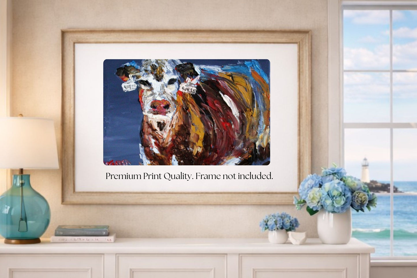 Pose for Me | Original Teresa Johnson Cow Art | Abstract Animal | Giclee Paper- Wood- Metal- Canvas