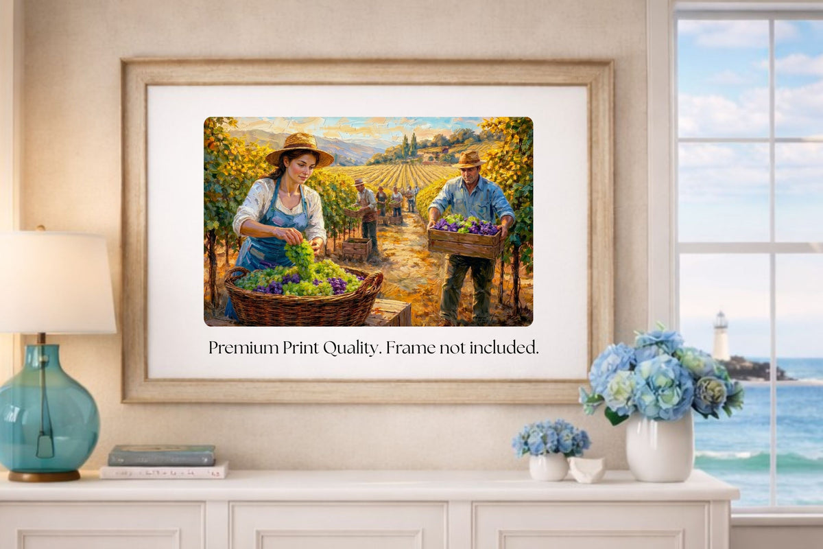 French Vineyard Harvest | Wine Country Art | Giclée Paper • Canvas • Birch Wood • Metal Panels