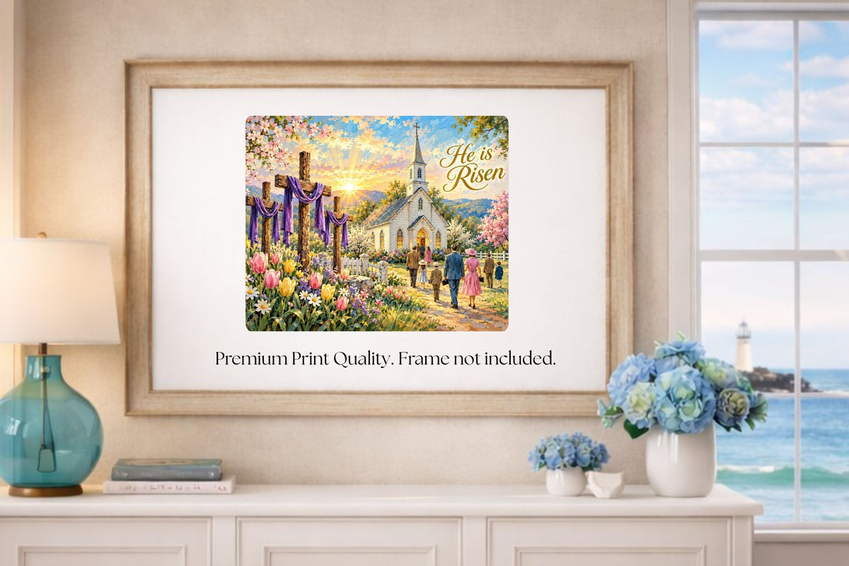 Easter Morning At the Country Church| Prints, Canvas, Wood, or Metal Art