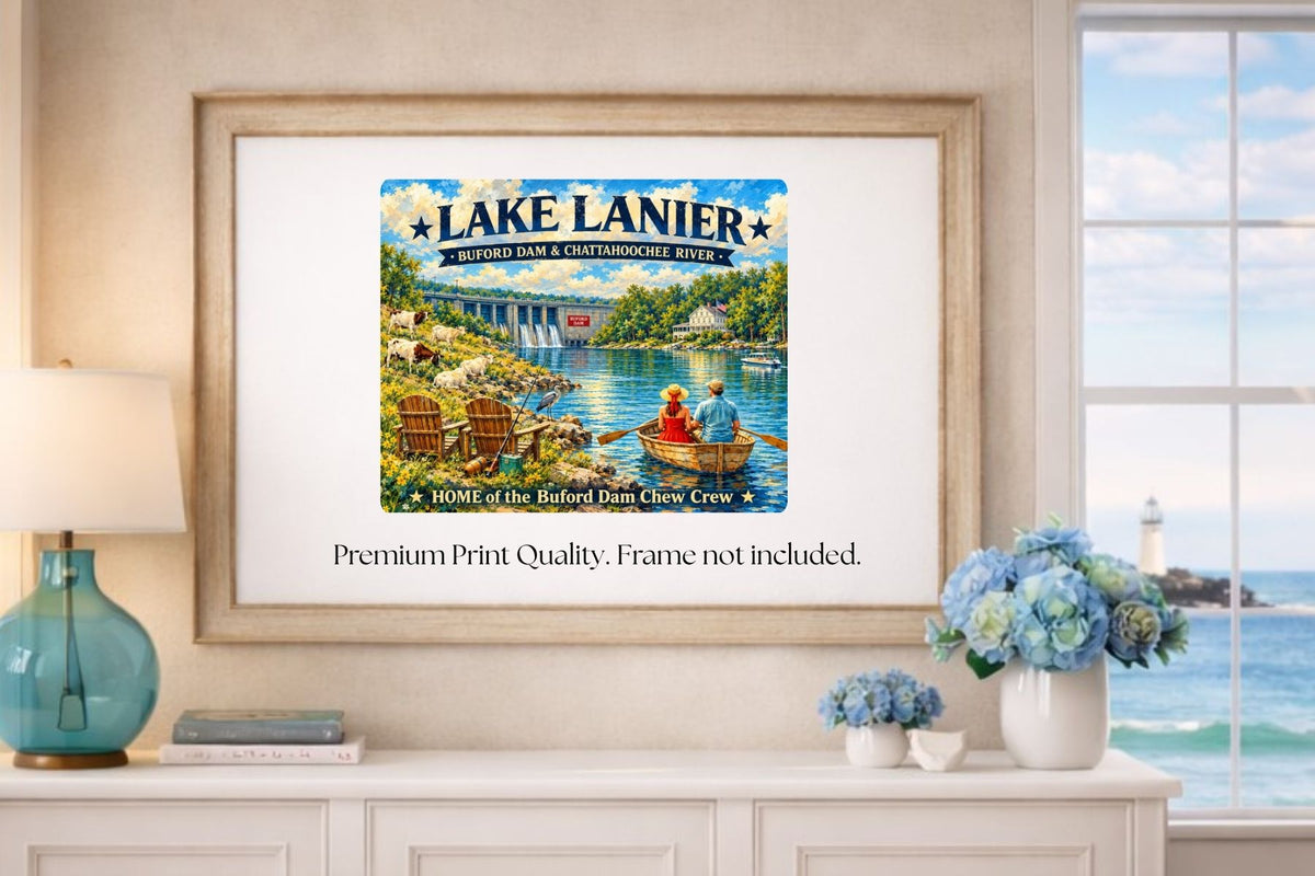 Lake Lanier Home of the Buford Chew Crew| Lake Living| Prints, Canvas, Wood, or Metal Art