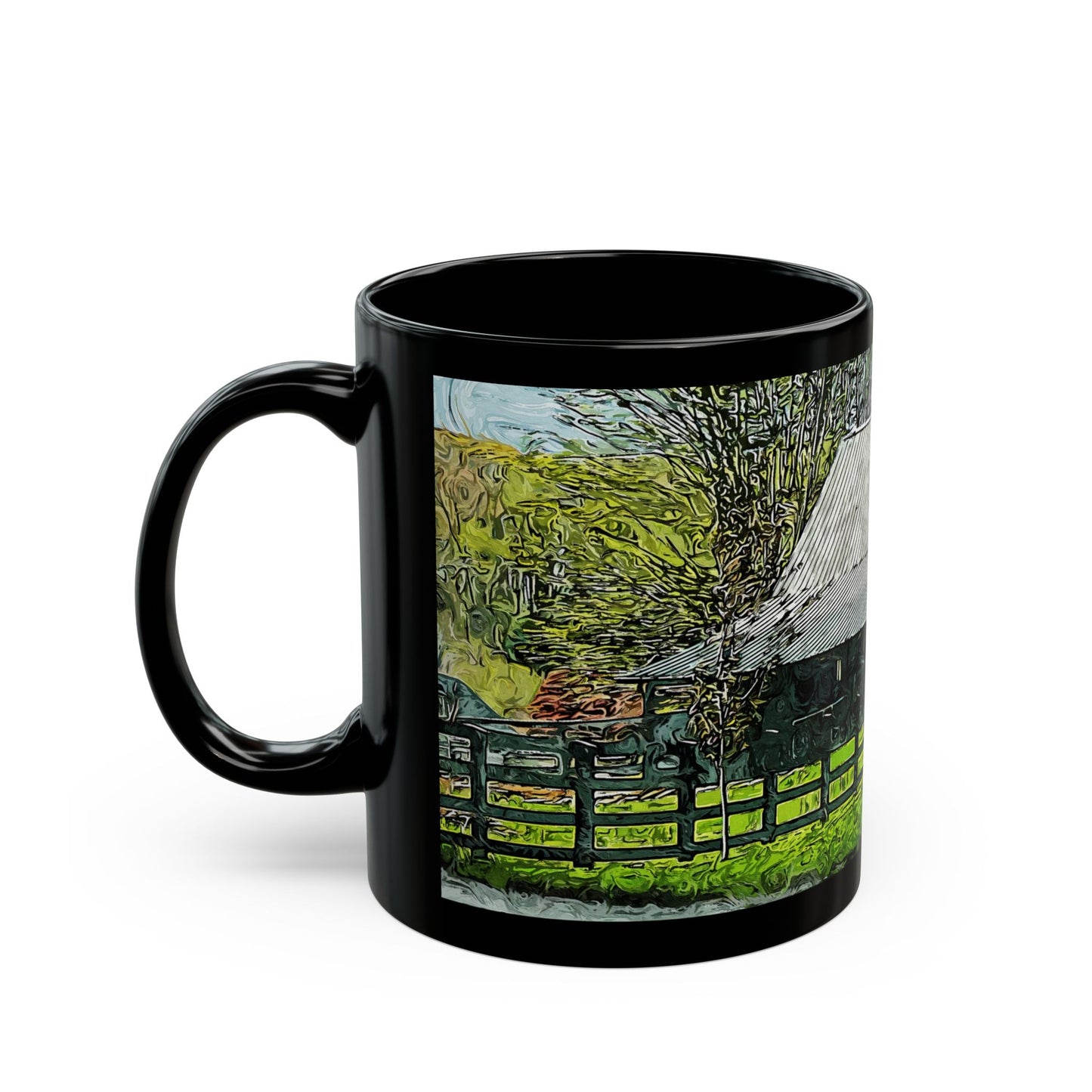 Mountain Barn- 11 oz or 15 oz Ceramic Black Mugs