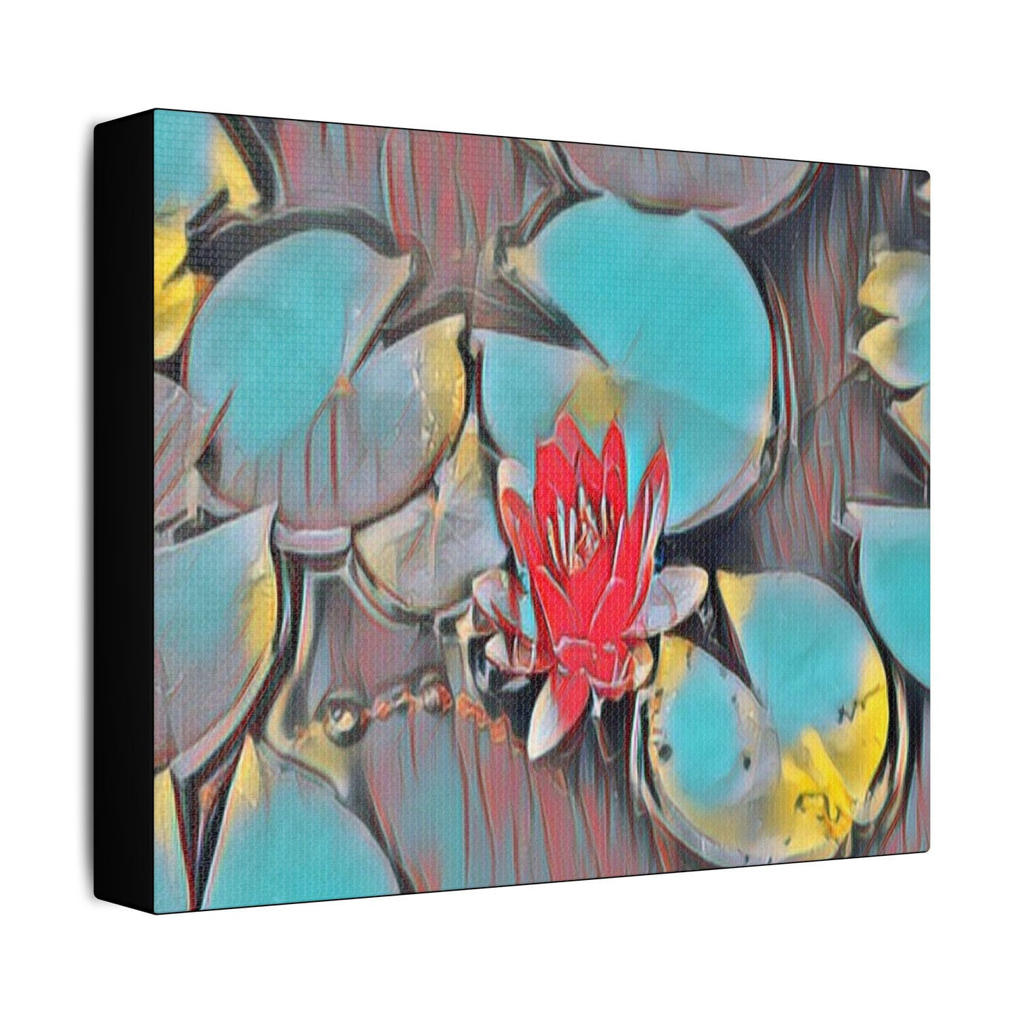 Water Lily Art- Gallery Wrapped- Satin Stretched Canvas Gallery Wraps - No Frame Needed