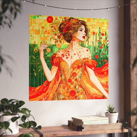 Autumn Queen Art- Giclée Technique Fine Art Posters- No Frame