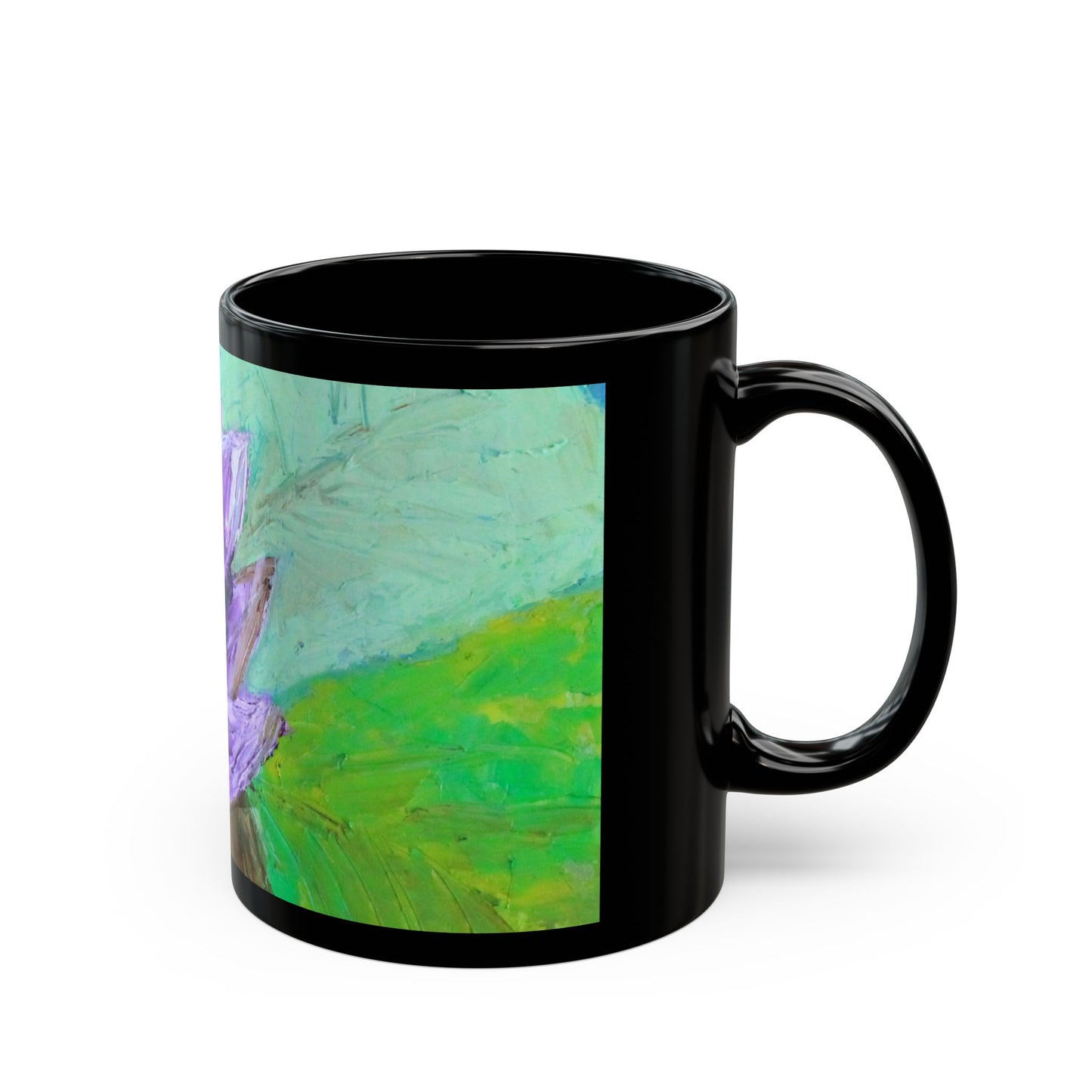 Gibbs Garden Purple Beauty- 11 oz or 15 oz Ceramic Black Mugs
