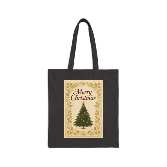 "Elegant Christmas Tree" Stylish Cotton Canvas Tote Bag