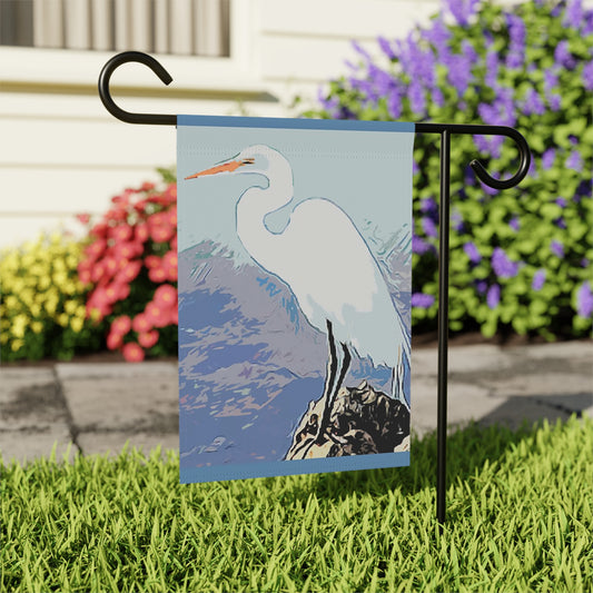 White Heron. Garden & House Banner