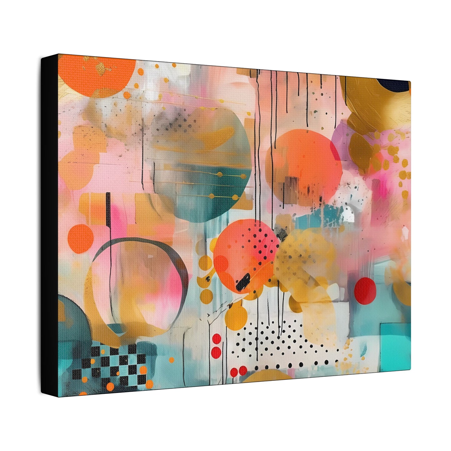 Abstract Designer Art- Gallery Wrapped- Satin Stretched Canvas Gallery Wraps - No Frame Needed