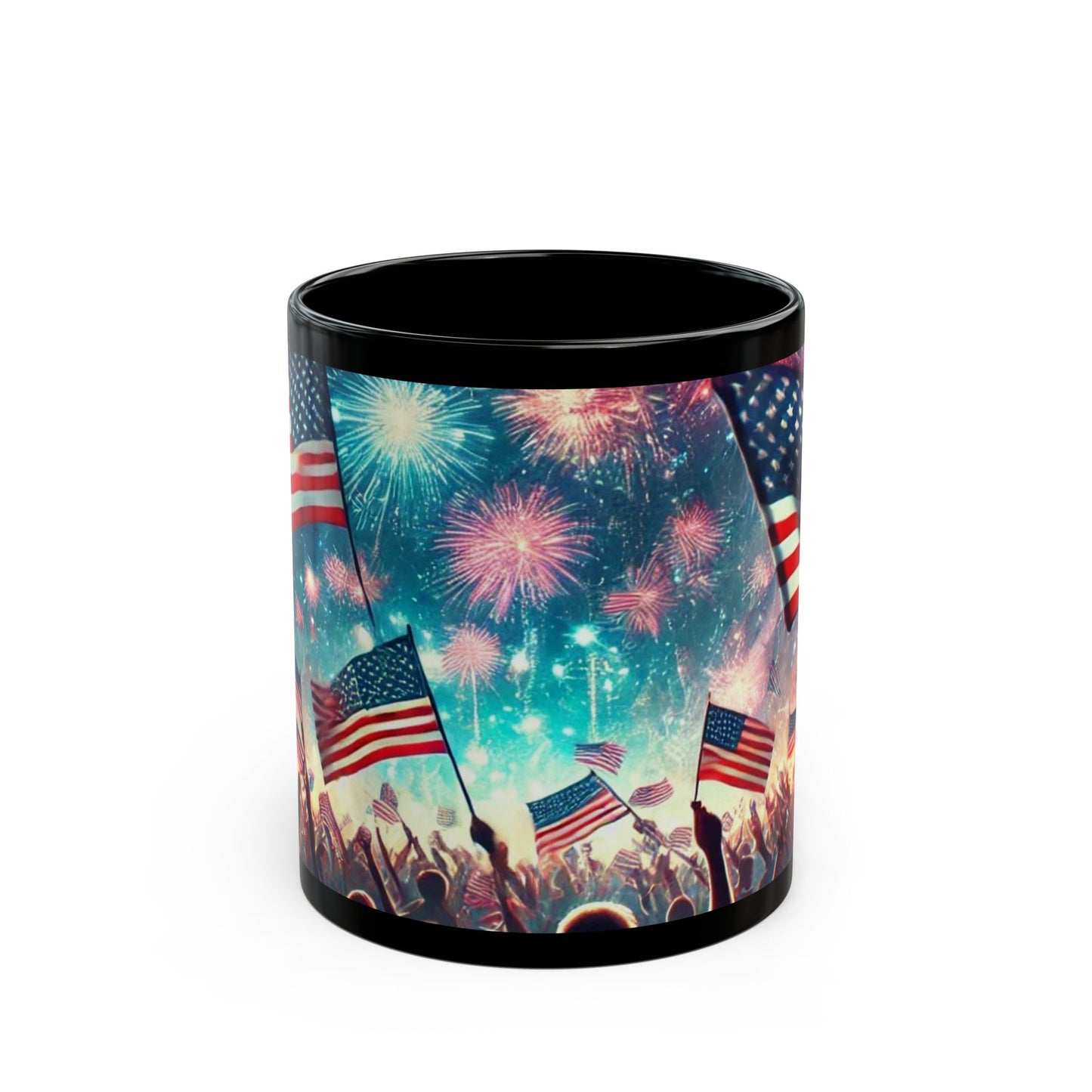 Celebrate Freedom - 11 oz or 15 oz Ceramic Black Mugs