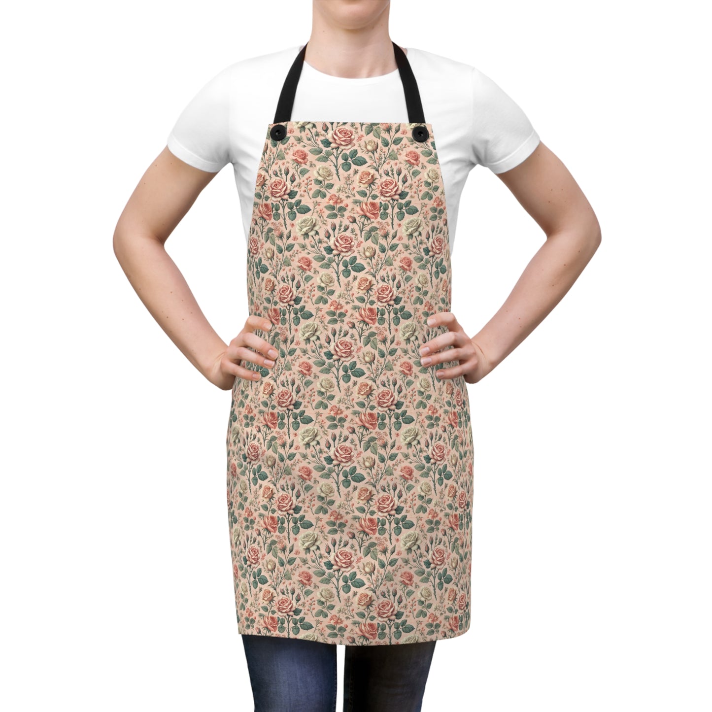 Shabby Chic Pink Roses-Apron